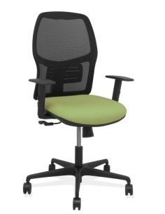 SILLA PIQUERAS Y CRESPO ALFERA BRAZOS REGULABLES ERGONOMICA MECANISMO SINCRO RESPALDO MALLA NEGRA ASIENTO TAPIZADO BALI VERDE OL