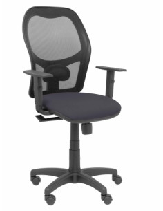 SILLA PIQUERAS Y CRESPO ALOCEN BRAZOS REGULABLES MECANISMO SINCRO REFUERZO LUMBAR RUEDAS NYLON RESPALDO MALLA NEGRA TRANSPIRABLE