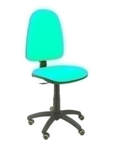 SILLA PIQUERAS Y CRESPO AYNA MECANISMO CONTACTO PERMANENTE RUEDAS de PARQUET ASIENTO Y RESPALDO TAPIZADO SIMILPIEL VERDE TURQUES