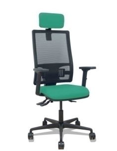 SILLA PIQUERAS Y CRESPO BORMATE BRAZOS 2D APOYO LUMBAR Y CABECERO REGULABLES MECANISMO ASINCRO RUEDAS NYLON de 65 RESPALDO DE MA