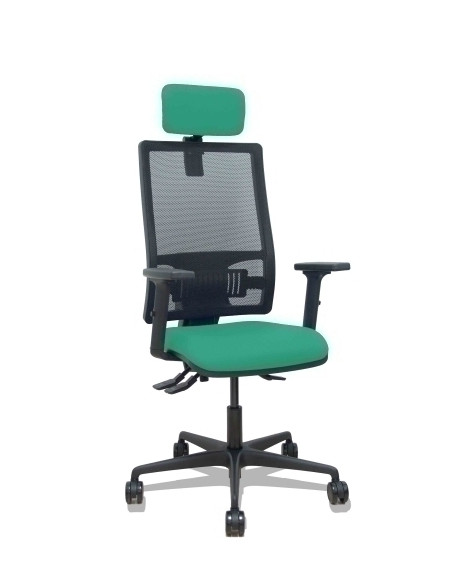 SILLA PIQUERAS Y CRESPO BORMATE BRAZOS 2D APOYO LUMBAR Y CABECERO REGULABLES MECANISMO ASINCRO RUEDAS NYLON de 65 RESPALDO DE MA