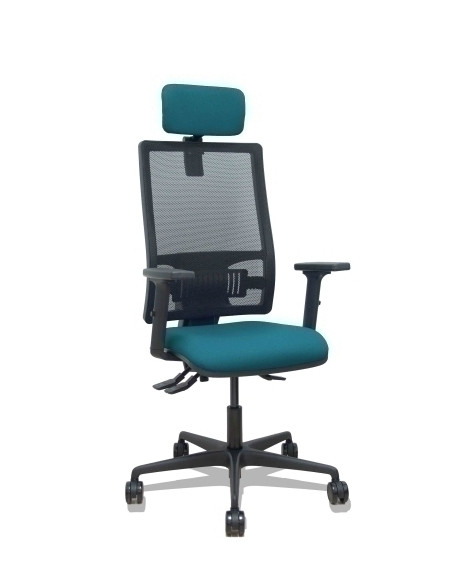 SILLA PIQUERAS Y CRESPO BORMATE BRAZOS 2D APOYO LUMBAR Y CABECERO REGULABLES MECANISMO ASINCRO RUEDAS NYLON de 65 RESPALDO DE MA