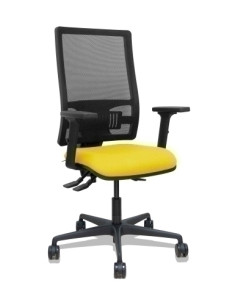 SILLA PIQUERAS Y CRESPO BORMATE BRAZOS 2D Y APOYO LUMBAR REGULABLES MECANISMO ASINCRO RUEDAS NYLON de 65 RESPALDO DE MALLA NEGRA
