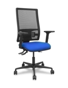 SILLA PIQUERAS Y CRESPO BORMATE BRAZOS 2D Y APOYO LUMBAR REGULABLES MECANISMO ASINCRO RUEDAS NYLON de 65 RESPALDO DE MALLA NEGRA