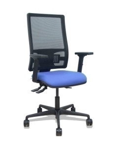 SILLA PIQUERAS Y CRESPO BORMATE BRAZOS 2D Y APOYO LUMBAR REGULABLES MECANISMO ASINCRO RUEDAS NYLON de 65 RESPALDO DE MALLA NEGRA