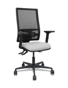 SILLA PIQUERAS Y CRESPO BORMATE BRAZOS 2D Y APOYO LUMBAR REGULABLES MECANISMO ASINCRO RUEDAS NYLON de 65 RESPALDO DE MALLA NEGRA
