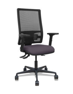 SILLA PIQUERAS Y CRESPO BORMATE BRAZOS 2D Y APOYO LUMBAR REGULABLES MECANISMO ASINCRO RUEDAS NYLON de 65 RESPALDO DE MALLA NEGRA