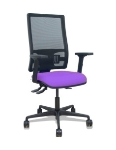 SILLA PIQUERAS Y CRESPO BORMATE BRAZOS 2D Y APOYO LUMBAR REGULABLES MECANISMO ASINCRO RUEDAS NYLON de 65 RESPALDO DE MALLA NEGRA