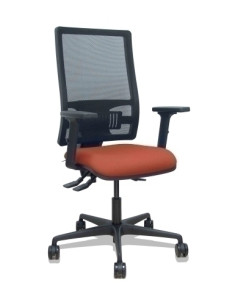 SILLA PIQUERAS Y CRESPO BORMATE BRAZOS 2D Y APOYO LUMBAR REGULABLES MECANISMO ASINCRO RUEDAS NYLON de 65 RESPALDO DE MALLA NEGRA