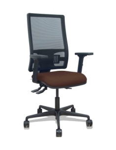 SILLA PIQUERAS Y CRESPO BORMATE BRAZOS 2D Y APOYO LUMBAR REGULABLES MECANISMO ASINCRO RUEDAS NYLON de 65 RESPALDO DE MALLA NEGRA