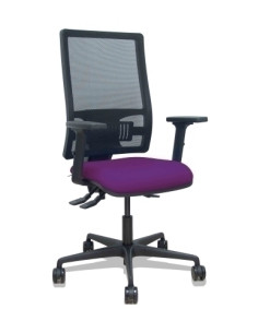 SILLA PIQUERAS Y CRESPO BORMATE BRAZOS 2D Y APOYO LUMBAR REGULABLES MECANISMO ASINCRO RUEDAS NYLON de 65 RESPALDO DE MALLA NEGRA