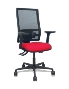 SILLA PIQUERAS Y CRESPO BORMATE BRAZOS 2D Y APOYO LUMBAR REGULABLES MECANISMO ASINCRO RUEDAS NYLON de 65 RESPALDO DE MALLA NEGRA