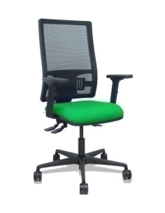 SILLA PIQUERAS Y CRESPO BORMATE BRAZOS 2D Y APOYO LUMBAR REGULABLES MECANISMO ASINCRO RUEDAS NYLON de 65 RESPALDO DE MALLA NEGRA