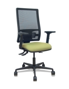SILLA PIQUERAS Y CRESPO BORMATE BRAZOS 2D Y APOYO LUMBAR REGULABLES MECANISMO ASINCRO RUEDAS NYLON de 65 RESPALDO DE MALLA NEGRA