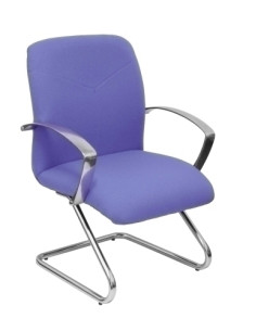 SILLA PIQUERAS Y CRESPO CAUDETE CONFIDENTE ESTRUCTURA PATIN ACABADO CROMADO BRAZOS FIJOS ASIENTO Y RESPALDO TAPIZADO BALI AZUL C