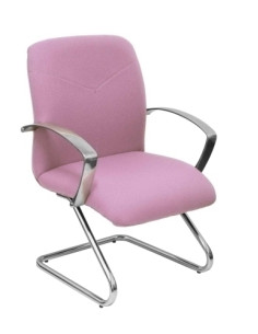 SILLA PIQUERAS Y CRESPO CAUDETE CONFIDENTE ESTRUCTURA PATIN ACABADO CROMADO BRAZOS FIJOS ASIENTO Y RESPALDO TAPIZADO BALI ROSA P