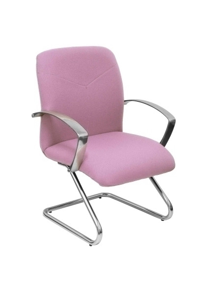 SILLA PIQUERAS Y CRESPO CAUDETE CONFIDENTE ESTRUCTURA PATIN ACABADO CROMADO BRAZOS FIJOS ASIENTO Y RESPALDO TAPIZADO BALI ROSA P
