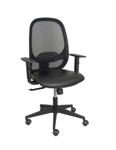 SILLA PIQUERAS Y CRESPO CILANCO NEGRA USO INTENSIVO BRAZOS REGULABLES MECANISMO SINCRO CON REGULADOR DE TENSION REFUERZO LUMBAR 