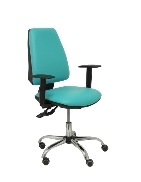 SILLA PIQUERAS Y CRESPO ELCHE S 24 HORAS BRAZOS REGULABLES MECANISMO ASINCRO REGULABLE EN ALTURA BASE CROMADA RUEDAS PARQUET ASI