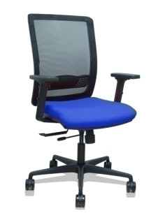 SILLA PIQUERAS Y CRESPO HACHES BRAZOS 2D REGULABLES MECANISMO SINCRO con TRASLACK APOYO LUMBAR RESPALDO MALLA NEGRA Y ASIENTO TA