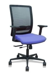 SILLA PIQUERAS Y CRESPO HACHES BRAZOS 2D REGULABLES MECANISMO SINCRO con TRASLACK APOYO LUMBAR RESPALDO MALLA NEGRA Y ASIENTO TA