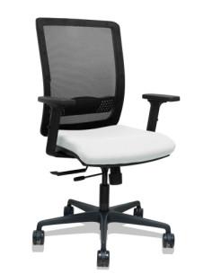 SILLA PIQUERAS Y CRESPO HACHES BRAZOS 2D REGULABLES MECANISMO SINCRO con TRASLACK APOYO LUMBAR RESPALDO MALLA NEGRA Y ASIENTO TA