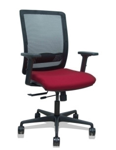 SILLA PIQUERAS Y CRESPO HACHES BRAZOS 2D REGULABLES MECANISMO SINCRO con TRASLACK APOYO LUMBAR RESPALDO MALLA NEGRA Y ASIENTO TA