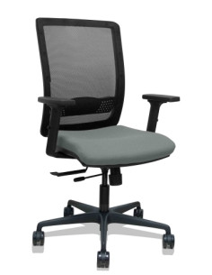 SILLA PIQUERAS Y CRESPO HACHES BRAZOS 2D REGULABLES MECANISMO SINCRO con TRASLACK APOYO LUMBAR RESPALDO MALLA NEGRA Y ASIENTO TA