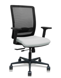 SILLA PIQUERAS Y CRESPO HACHES BRAZOS 2D REGULABLES MECANISMO SINCRO con TRASLACK APOYO LUMBAR RESPALDO MALLA NEGRA Y ASIENTO TA