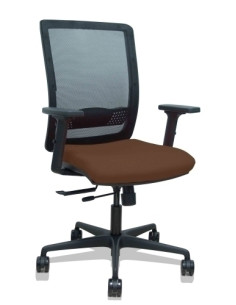 SILLA PIQUERAS Y CRESPO HACHES BRAZOS 2D REGULABLES MECANISMO SINCRO con TRASLACK APOYO LUMBAR RESPALDO MALLA NEGRA Y ASIENTO TA