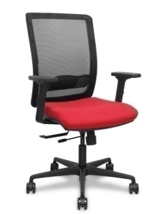 SILLA PIQUERAS Y CRESPO HACHES BRAZOS 2D REGULABLES MECANISMO SINCRO con TRASLACK APOYO LUMBAR RESPALDO MALLA NEGRA Y ASIENTO TA