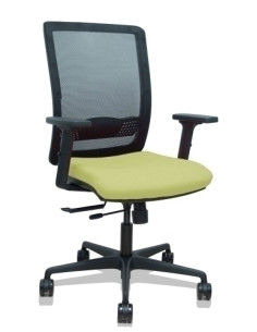 SILLA PIQUERAS Y CRESPO HACHES BRAZOS 2D REGULABLES MECANISMO SINCRO con TRASLACK APOYO LUMBAR RESPALDO MALLA NEGRA Y ASIENTO TA