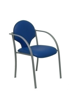 SILLA PIQUERAS Y CRESPO HELLIN CONFIDENTE ERGONOMICA CON BRAZOS FIJOS APILABLE ESTRUCTURA GRIS PLATA ASIENTO Y RESPALDO TAPIZADO