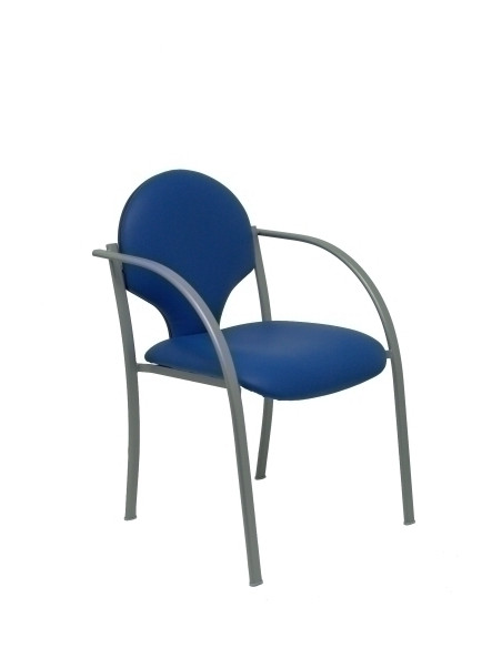 SILLA PIQUERAS Y CRESPO HELLIN CONFIDENTE ERGONOMICA CON BRAZOS FIJOS APILABLE ESTRUCTURA GRIS PLATA ASIENTO Y RESPALDO TAPIZADO