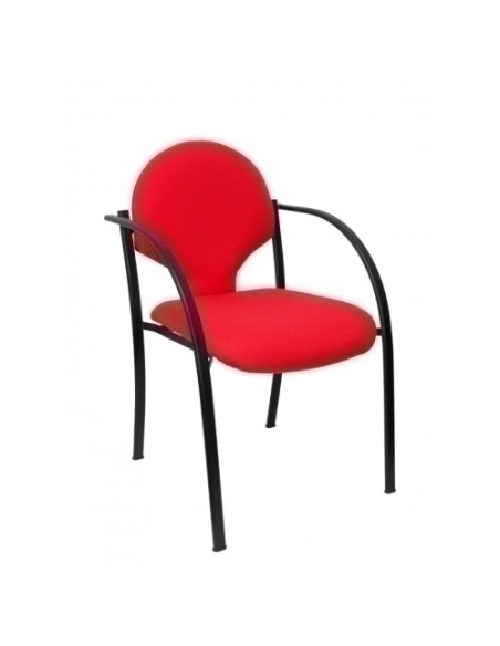 SILLA PIQUERAS Y CRESPO HELLIN CONFIDENTE ERGONOMICA CON BRAZOS FIJOS APILABLE ESTRUCTURA NEGRA ASIENTO Y RESPALDO TAPIZADOS ARA