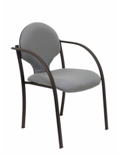 SILLA PIQUERAS Y CRESPO HELLIN CONFIDENTE ERGONOMICA CON BRAZOS FIJOS APILABLE ESTRUCTURA NEGRA ASIENTO Y RESPALDO TAPIZADOS BAL