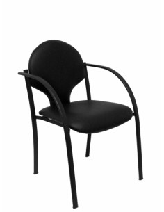 SILLA PIQUERAS Y CRESPO HELLIN CONFIDENTE ERGONOMICA CON BRAZOS FIJOS APILABLE ESTRUCTURA NEGRA ASIENTO Y RESPALDO TAPIZADOS PIE