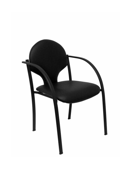 SILLA PIQUERAS Y CRESPO HELLIN CONFIDENTE ERGONOMICA CON BRAZOS FIJOS APILABLE ESTRUCTURA NEGRA ASIENTO Y RESPALDO TAPIZADOS PIE