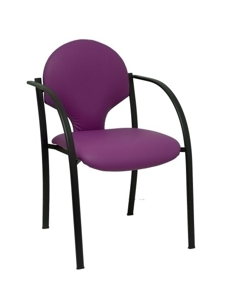 SILLA PIQUERAS Y CRESPO HELLIN CONFIDENTE ERGONOMICA CON BRAZOS FIJOS APILABLE ESTRUCTURA NEGRA ASIENTO Y RESPALDO TAPIZADOS SIM