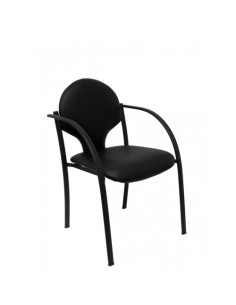 SILLA PIQUERAS Y CRESPO HELLIN CONFIDENTE ERGONOMICA CON BRAZOS FIJOS APILABLE ESTRUCTURA NEGRA ASIENTO Y RESPALDO TAPIZADOS SIM