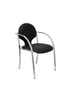 SILLA PIQUERAS Y CRESPO HELLIN CONFIDENTE ERGONOMICA CON BRAZOS FIJOS APILABLE ESTRUCTURA NEGRA ASIENTO Y RESPALDO TAPIZADOS SIM