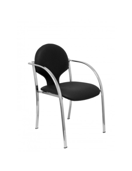 SILLA PIQUERAS Y CRESPO HELLIN CONFIDENTE ERGONOMICA CON BRAZOS FIJOS APILABLE ESTRUCTURA NEGRA ASIENTO Y RESPALDO TAPIZADOS SIM