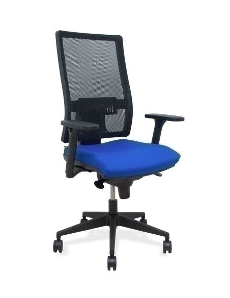 SILLA PIQUERAS Y CRESPO HORNA BRAZOS 3D MECANISMO SINCRO APOYO LUMBAR REGULABLE RESPALDO MALLA NEGRA TRANSPIRABLE Y ASIENTO TAPI