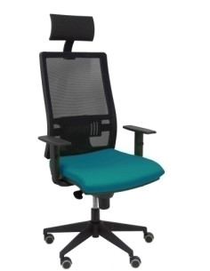 SILLA PIQUERAS Y CRESPO HORNA BRAZOS REGULABLES CABECERO INCLUIDO MECANISMO SINCRO APOYO LUMBAR RESPALDO MALLA TRANSPIRABLE Y AS