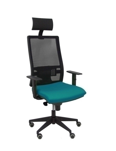 SILLA PIQUERAS Y CRESPO HORNA BRAZOS REGULABLES CABECERO INCLUIDO MECANISMO SINCRO APOYO LUMBAR RESPALDO MALLA TRANSPIRABLE Y AS
