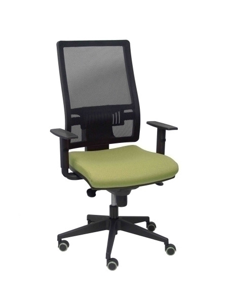 SILLA PIQUERAS Y CRESPO HORNA BRAZOS REGULABLES MECANISMO SINCRO ALTURA Y APOYO LUMBAR REGULABLE RUEDA PARQUET RESPALDO MALLA NE
