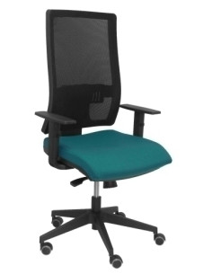 SILLA PIQUERAS Y CRESPO HORNA BRAZOS REGULABLES MECANISMO SINCRO APOYO LUMBAR RESPALDO MALLA TRANSPIRABLE Y ASIENTO TAPIZADO BAL