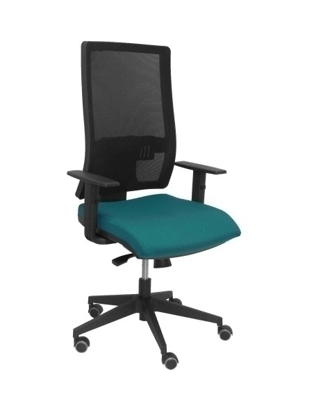 SILLA PIQUERAS Y CRESPO HORNA BRAZOS REGULABLES MECANISMO SINCRO APOYO LUMBAR RESPALDO MALLA TRANSPIRABLE Y ASIENTO TAPIZADO BAL