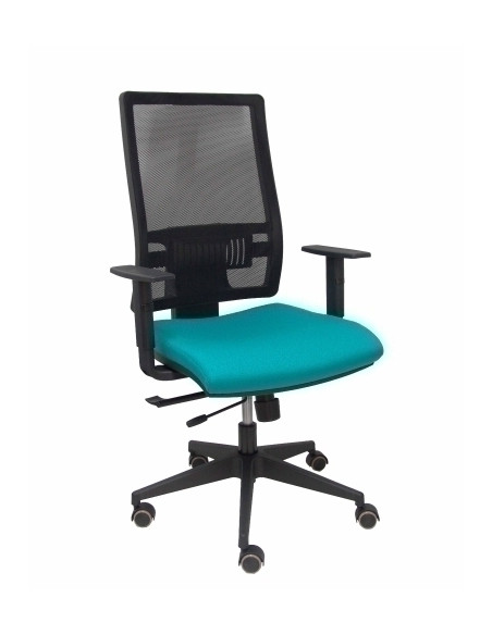 SILLA PIQUERAS Y CRESPO HORNA BRAZOS REGULABLES MECANISMO TRASLACK ALTURA Y APOYO LUMBAR REGULABLE RUEDA PARQUET RESPALDO MALLA 