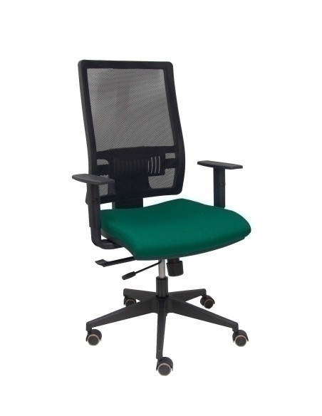 SILLA PIQUERAS Y CRESPO HORNA BRAZOS REGULABLES MECANISMO TRASLACK ALTURA Y APOYO LUMBAR REGULABLE RUEDA PARQUET RESPALDO MALLA 